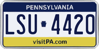 PA license plate LSU4420