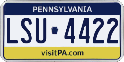 PA license plate LSU4422