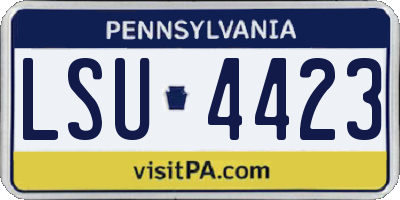 PA license plate LSU4423