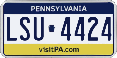 PA license plate LSU4424