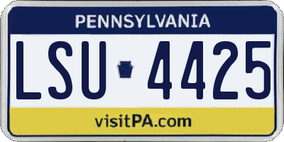 PA license plate LSU4425