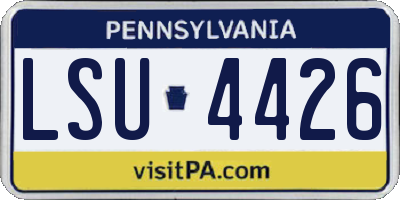 PA license plate LSU4426
