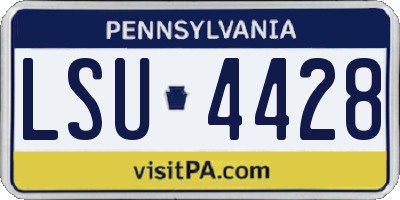 PA license plate LSU4428