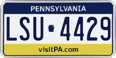 PA license plate LSU4429