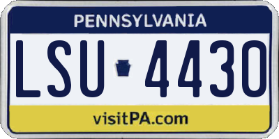 PA license plate LSU4430