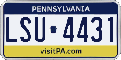 PA license plate LSU4431