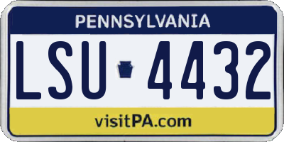 PA license plate LSU4432