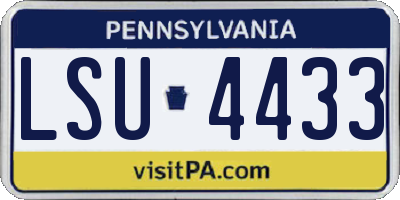 PA license plate LSU4433