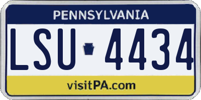 PA license plate LSU4434