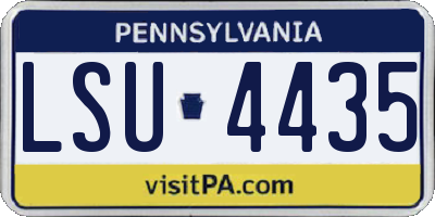 PA license plate LSU4435