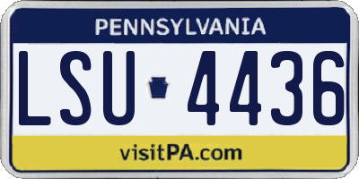 PA license plate LSU4436
