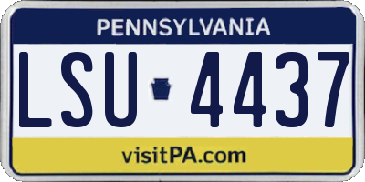 PA license plate LSU4437