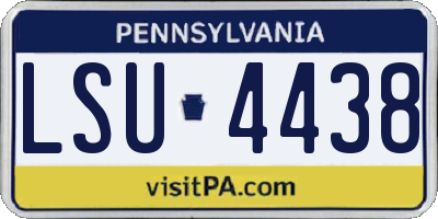 PA license plate LSU4438