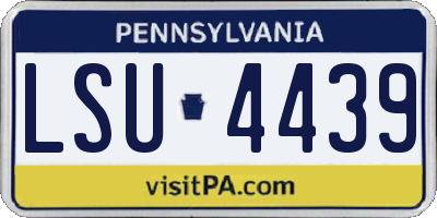 PA license plate LSU4439