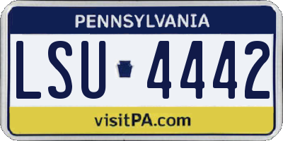 PA license plate LSU4442
