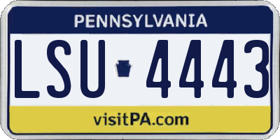 PA license plate LSU4443