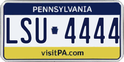 PA license plate LSU4444