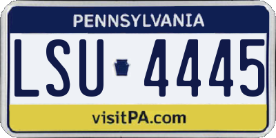 PA license plate LSU4445
