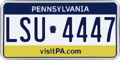 PA license plate LSU4447