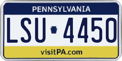PA license plate LSU4450