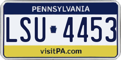 PA license plate LSU4453