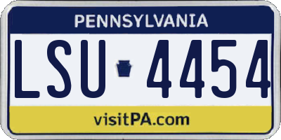 PA license plate LSU4454