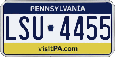 PA license plate LSU4455
