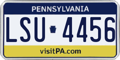 PA license plate LSU4456