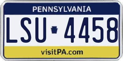 PA license plate LSU4458