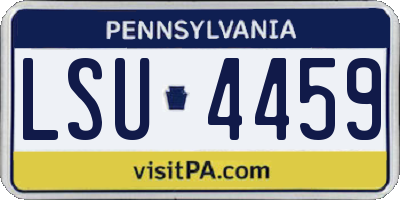 PA license plate LSU4459