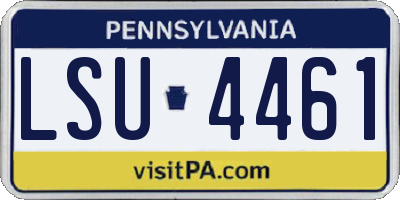 PA license plate LSU4461