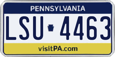 PA license plate LSU4463