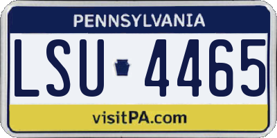 PA license plate LSU4465