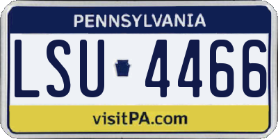 PA license plate LSU4466