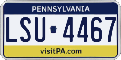 PA license plate LSU4467