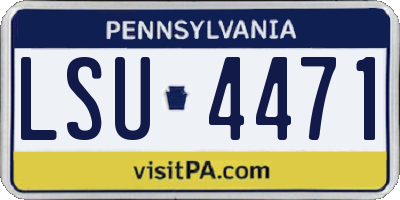 PA license plate LSU4471