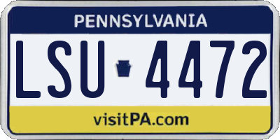 PA license plate LSU4472
