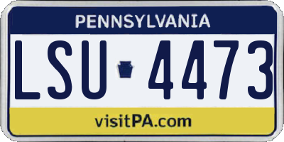 PA license plate LSU4473