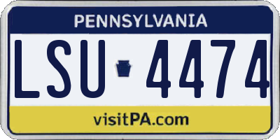 PA license plate LSU4474