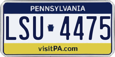 PA license plate LSU4475