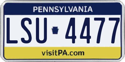 PA license plate LSU4477
