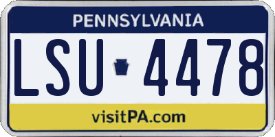 PA license plate LSU4478