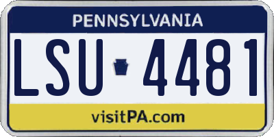 PA license plate LSU4481