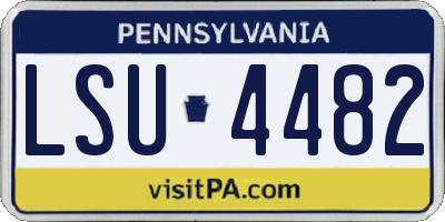 PA license plate LSU4482