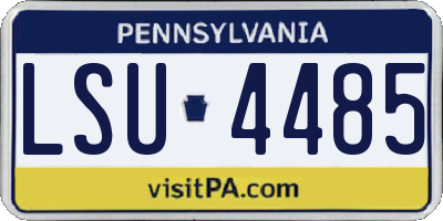 PA license plate LSU4485