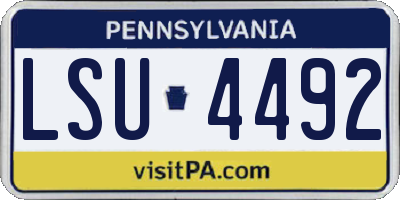 PA license plate LSU4492