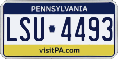 PA license plate LSU4493