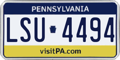 PA license plate LSU4494