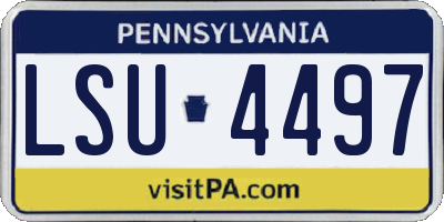 PA license plate LSU4497