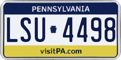 PA license plate LSU4498